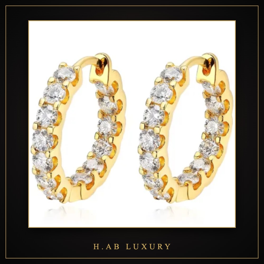 Eternity Moissanite Hoop Earrings – 925 Sterling Silver
