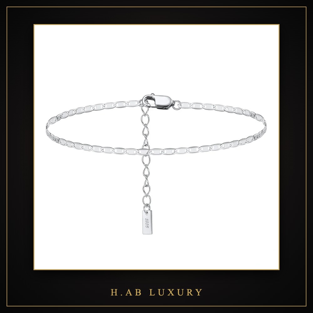 Italian Sparkle Mirror Chain Anklet 2mm – 925 Sterling Silver