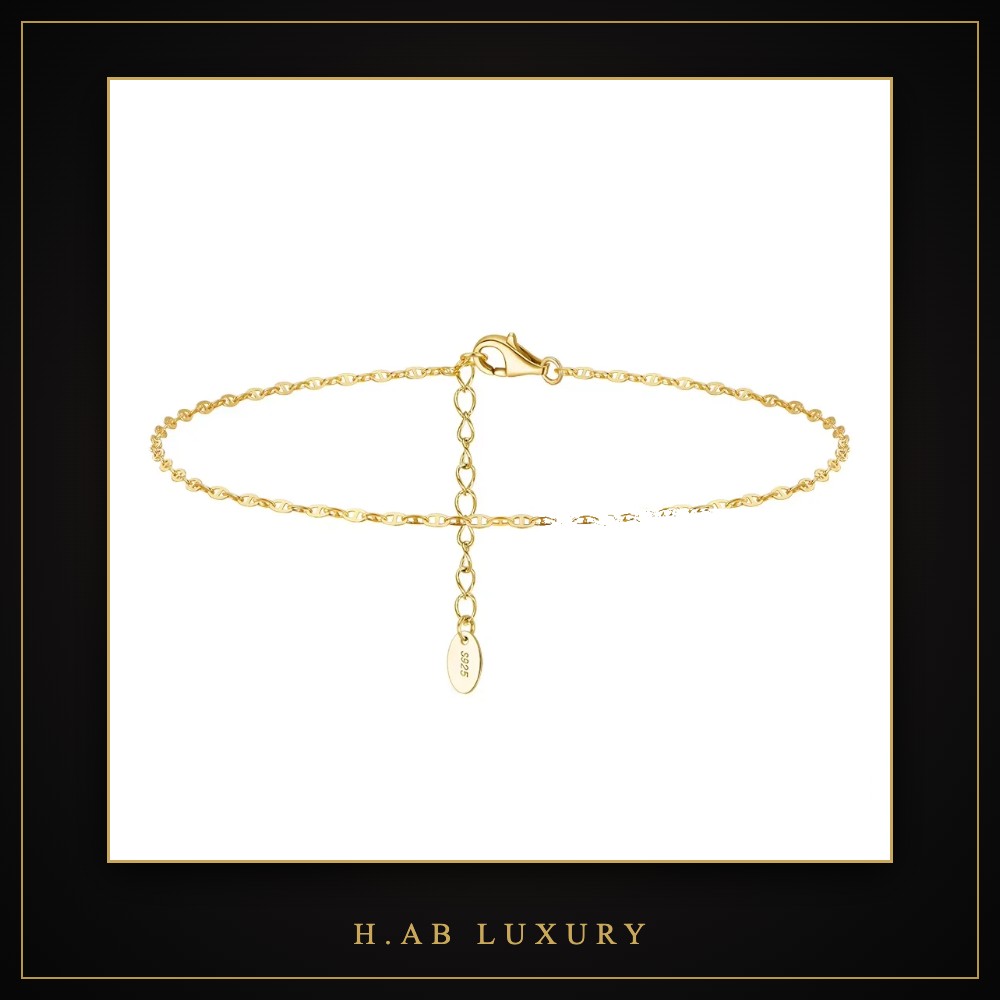 Mariner & Paperclip Chain Anklet – 925 Sterling Silver