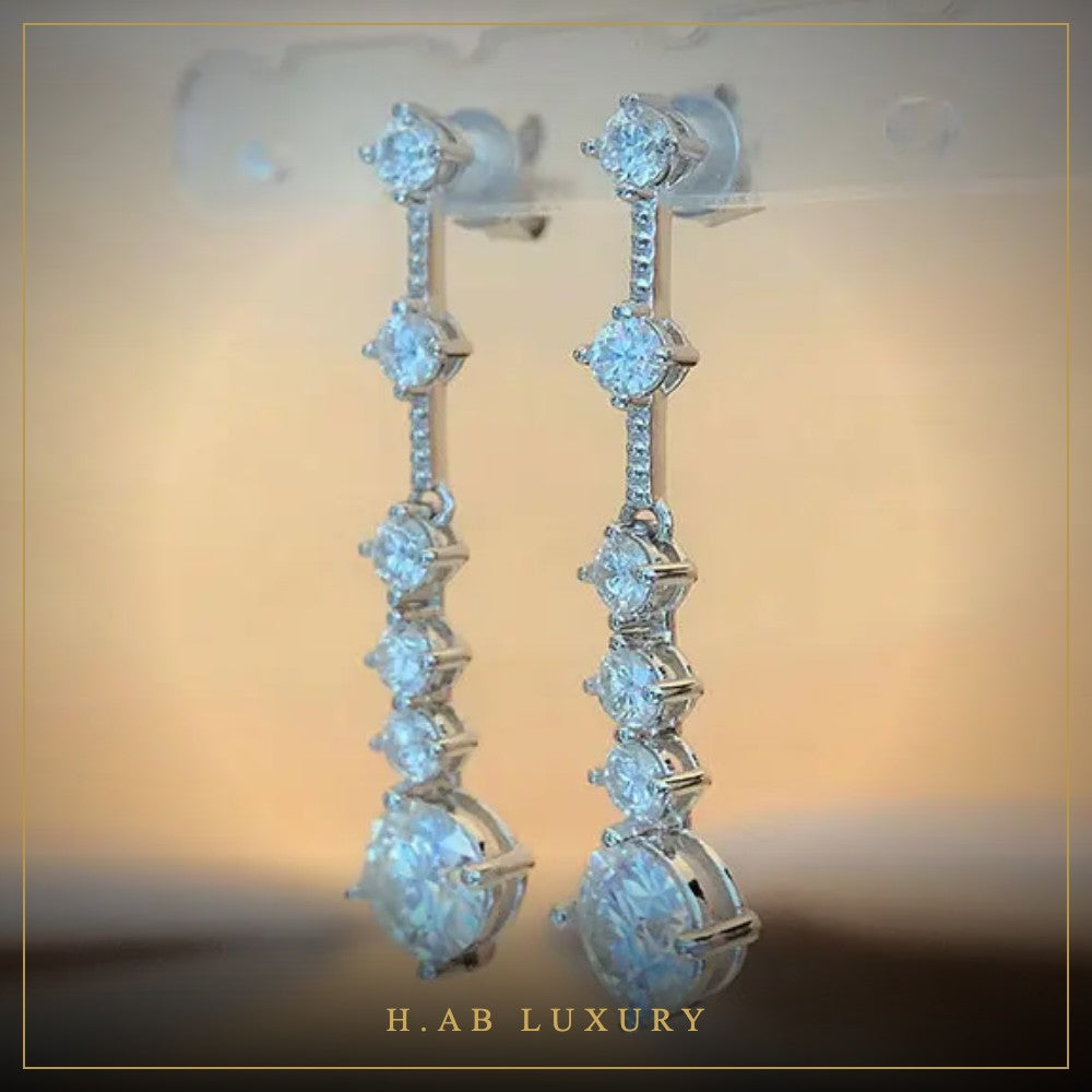 3CT Moissanite Dangle Earrings – 925 Sterling Silver
