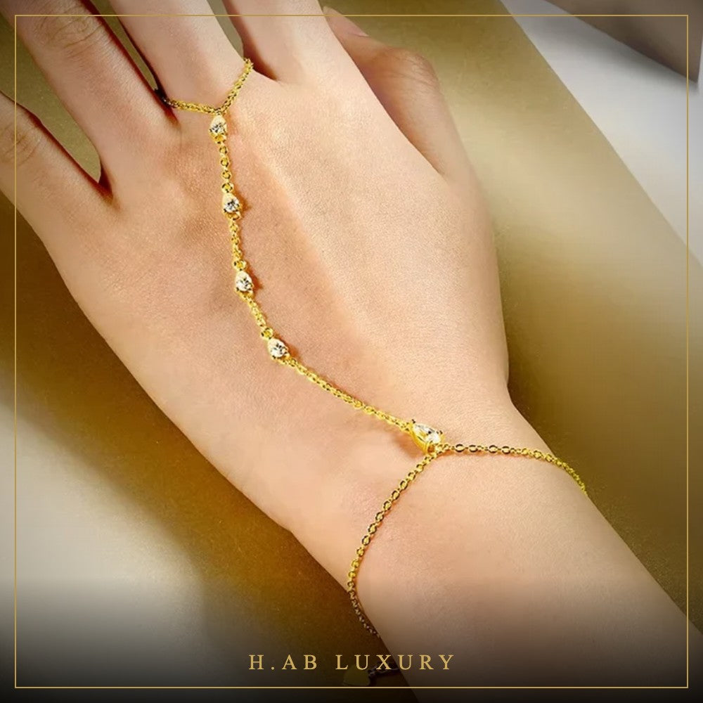 Pear Cut Moissanite Chain Bracelet – 925 Silver