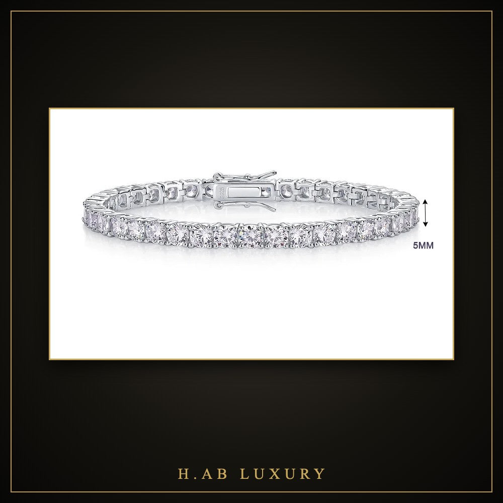 Dainty Moissanite Tennis Bracelet – 18K Gold Plated