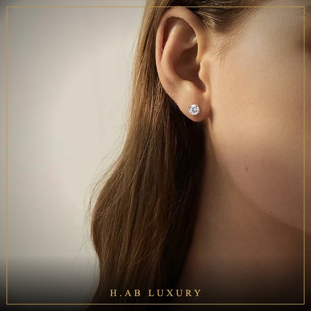 Classic Moissanite Stud Earrings – 925 Sterling Silver