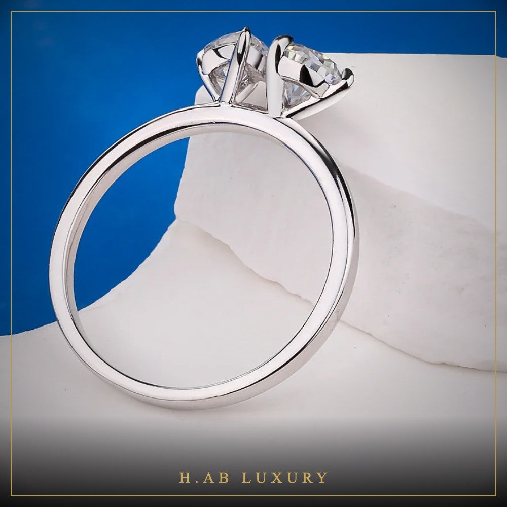 Toi et Moi Double Pear Moissanite Ring – 925 Silver