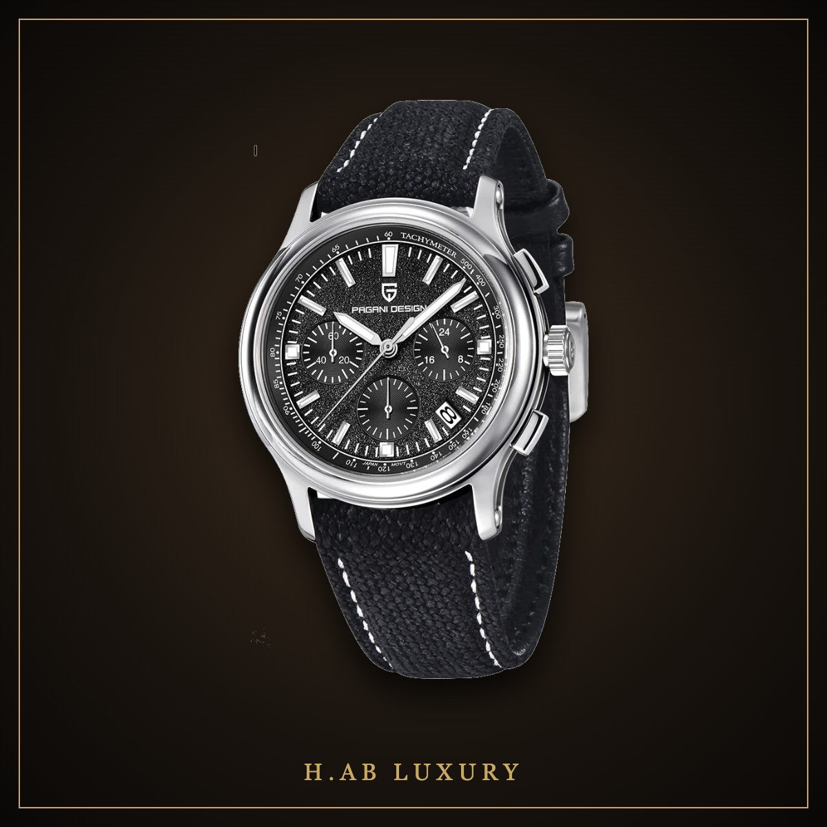 Pagani Design Blue Field Watch, Leather Strap
