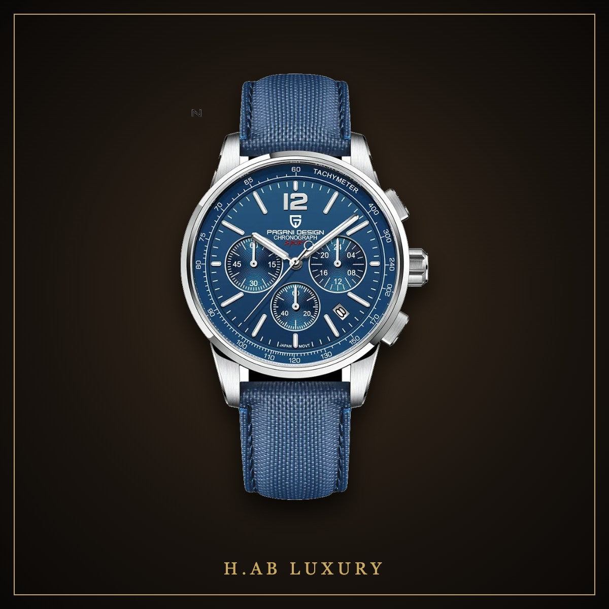 Pagani Design Black Chronograph, Leather Strap
