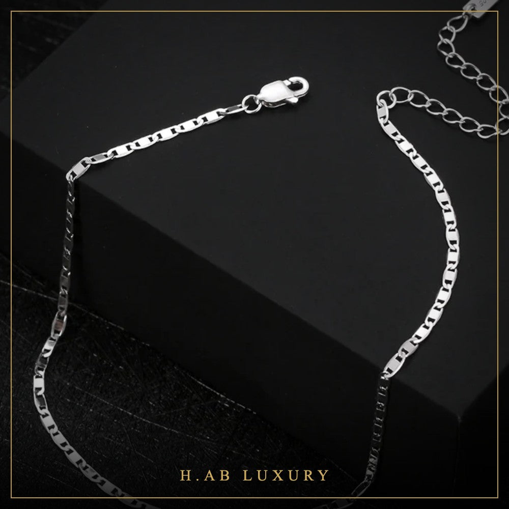 Italian Sparkle Mirror Chain Anklet 2mm – 925 Sterling Silver