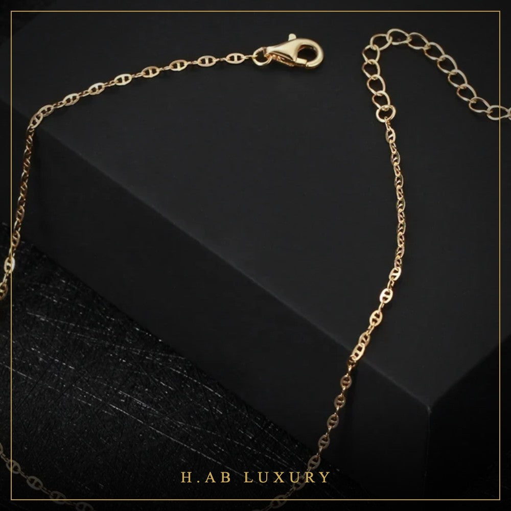Mariner & Paperclip Chain Anklet – 925 Sterling Silver