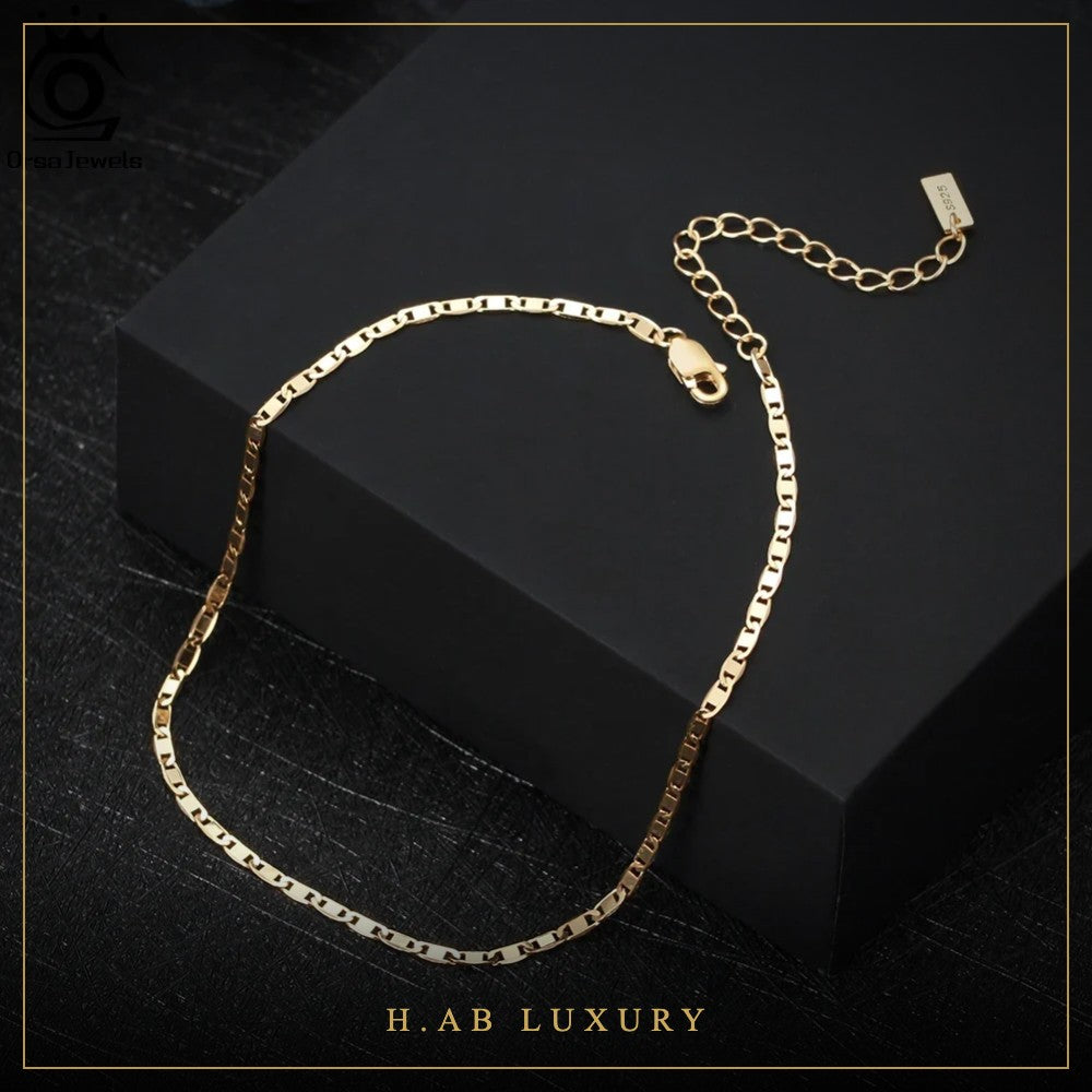 Italian Sparkle Mirror Chain Anklet 2mm – 925 Sterling Silver