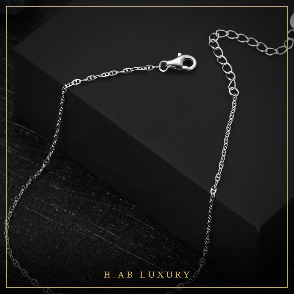 Mariner & Paperclip Chain Anklet – 925 Sterling Silver
