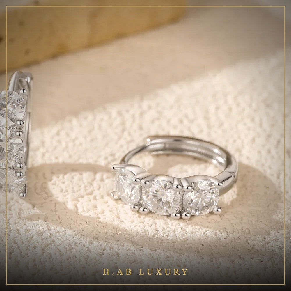 Moissanite Huggie Hoop Earrings – 925 Sterling Silver