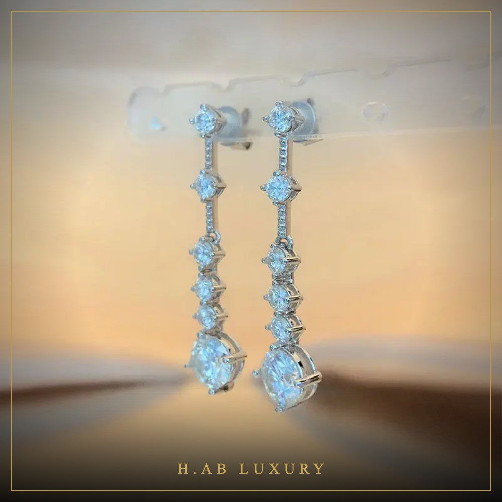 3CT Moissanite Dangle Earrings – 925 Sterling Silver