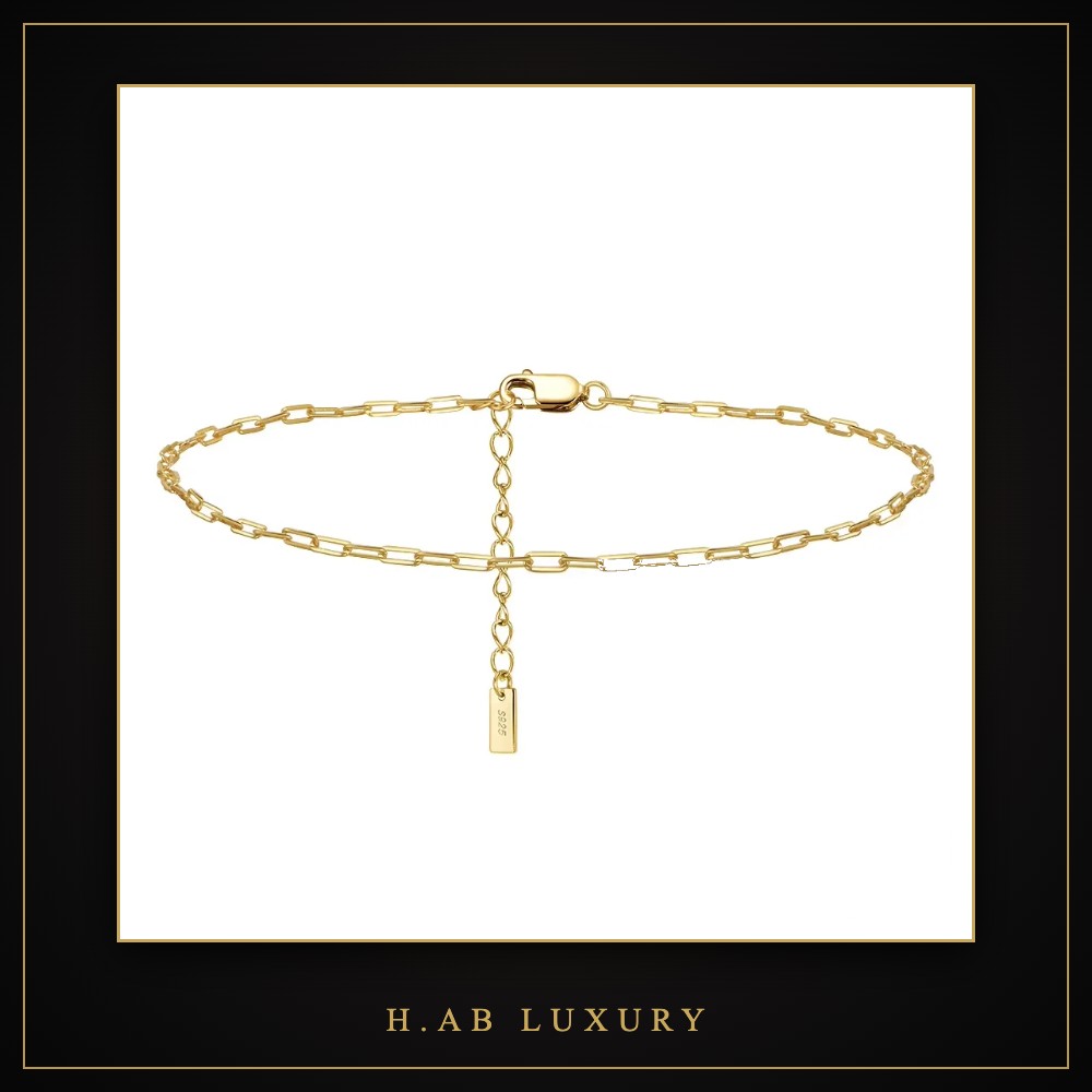Mariner & Paperclip Chain Anklet – 925 Sterling Silver