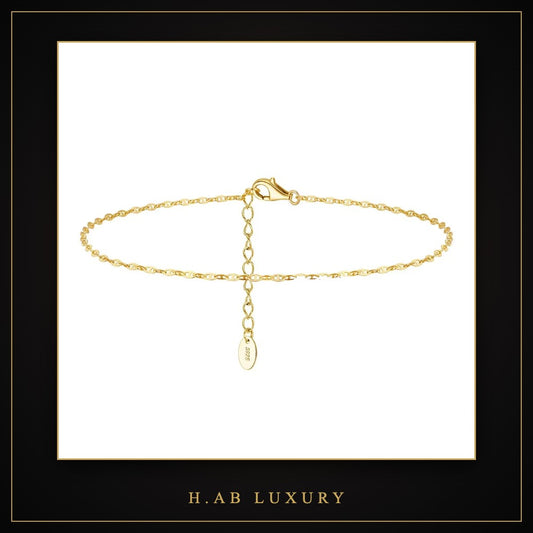 Mariner & Paperclip Chain Anklet – 925 Sterling Silver