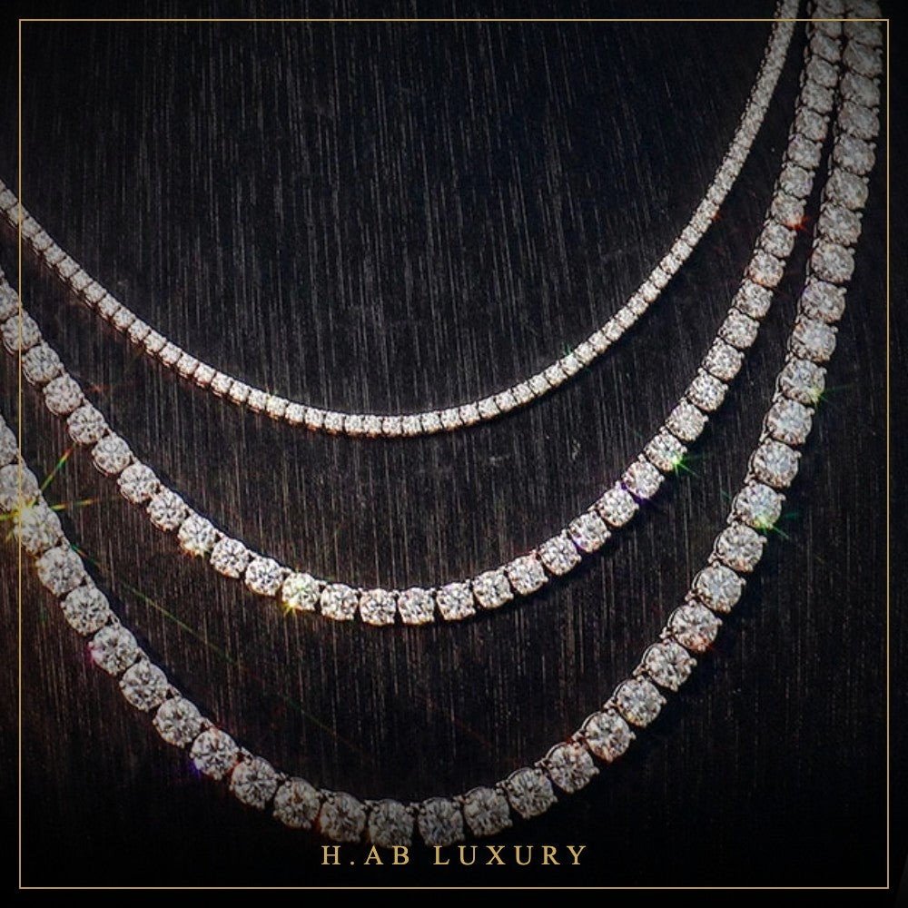 Moissanite Tennis Necklace – 925 Sterling Silver