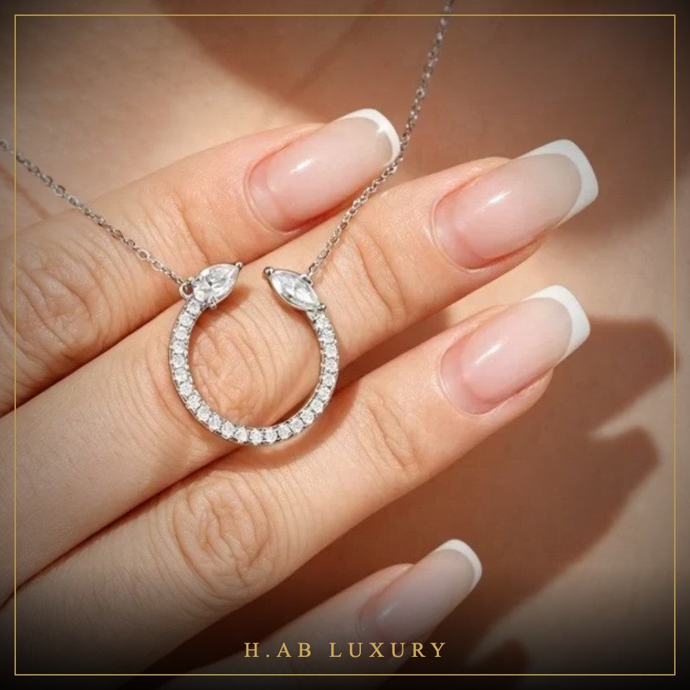 Open Circle Moissanite Necklace – 925 Sterling Silver