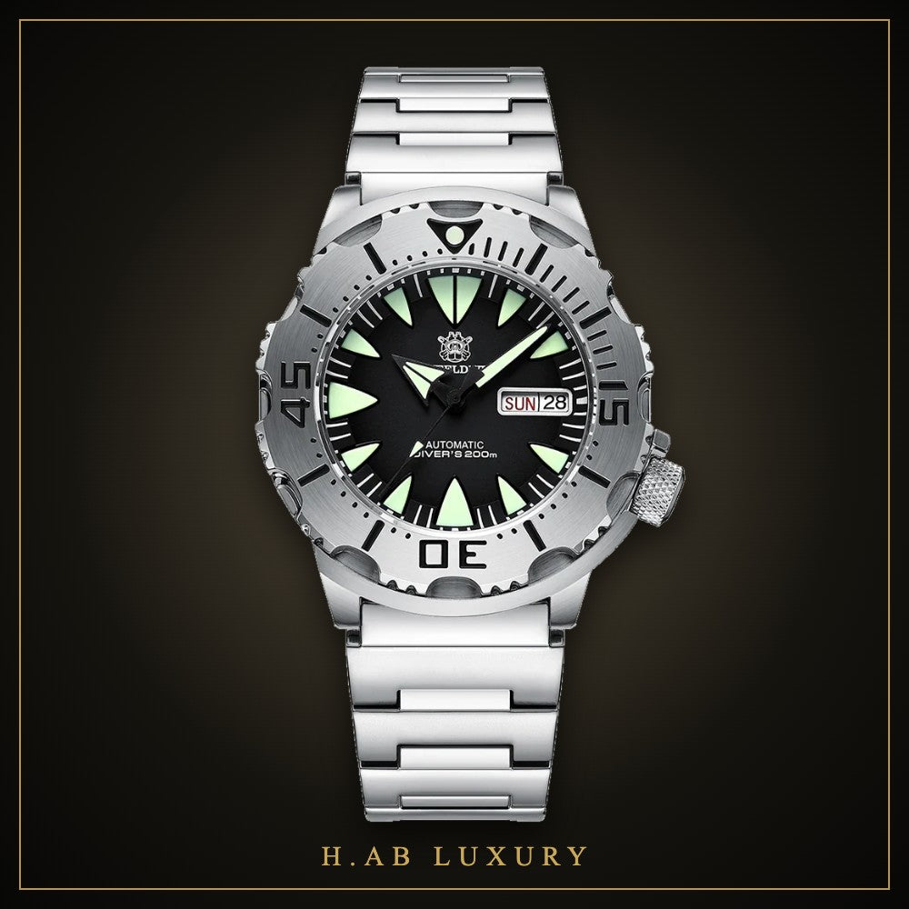 Steeldive SD1984 Monster - Automatic Day-Date Dive Watch, 200m