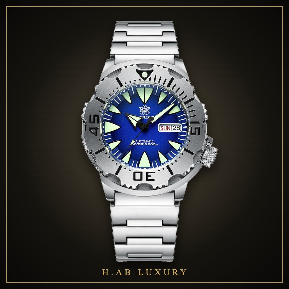 Steeldive SD1984 Monster - Automatic Day-Date Dive Watch, 200m