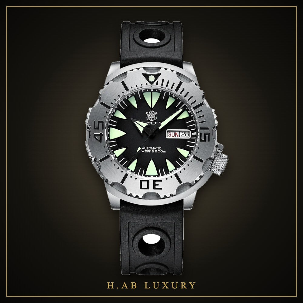 Steeldive SD1984 Monster - Automatic Day-Date Dive Watch, 200m