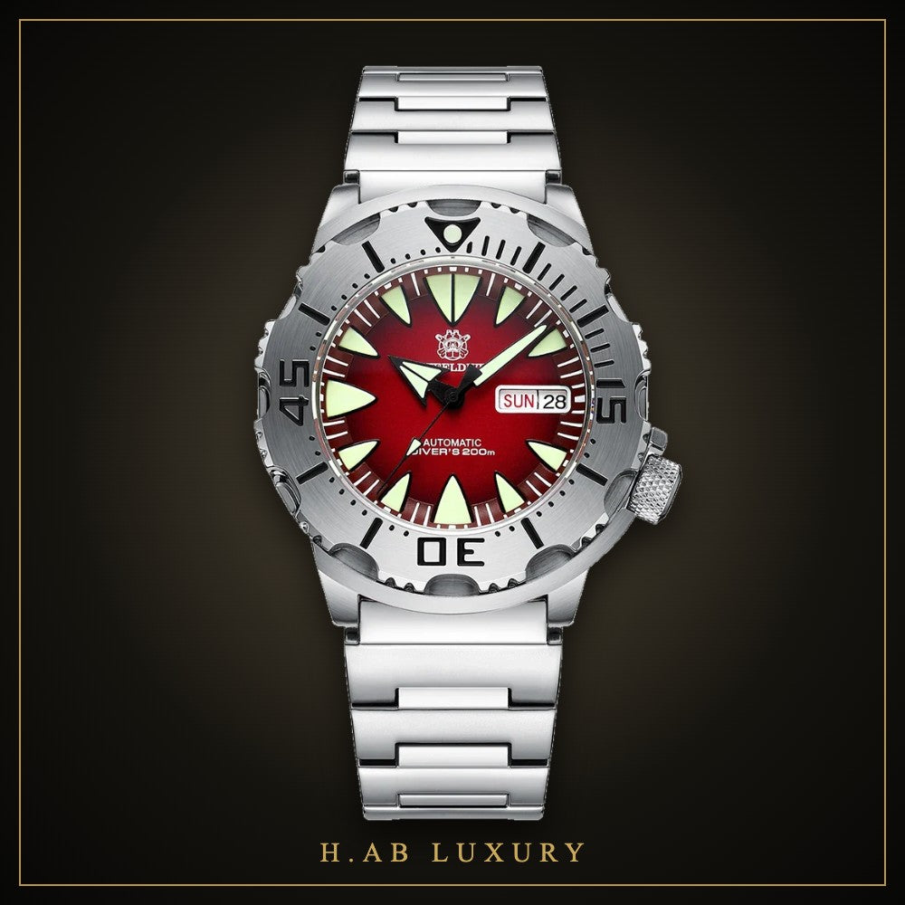 Steeldive SD1984 Monster - Automatic Day-Date Dive Watch, 200m