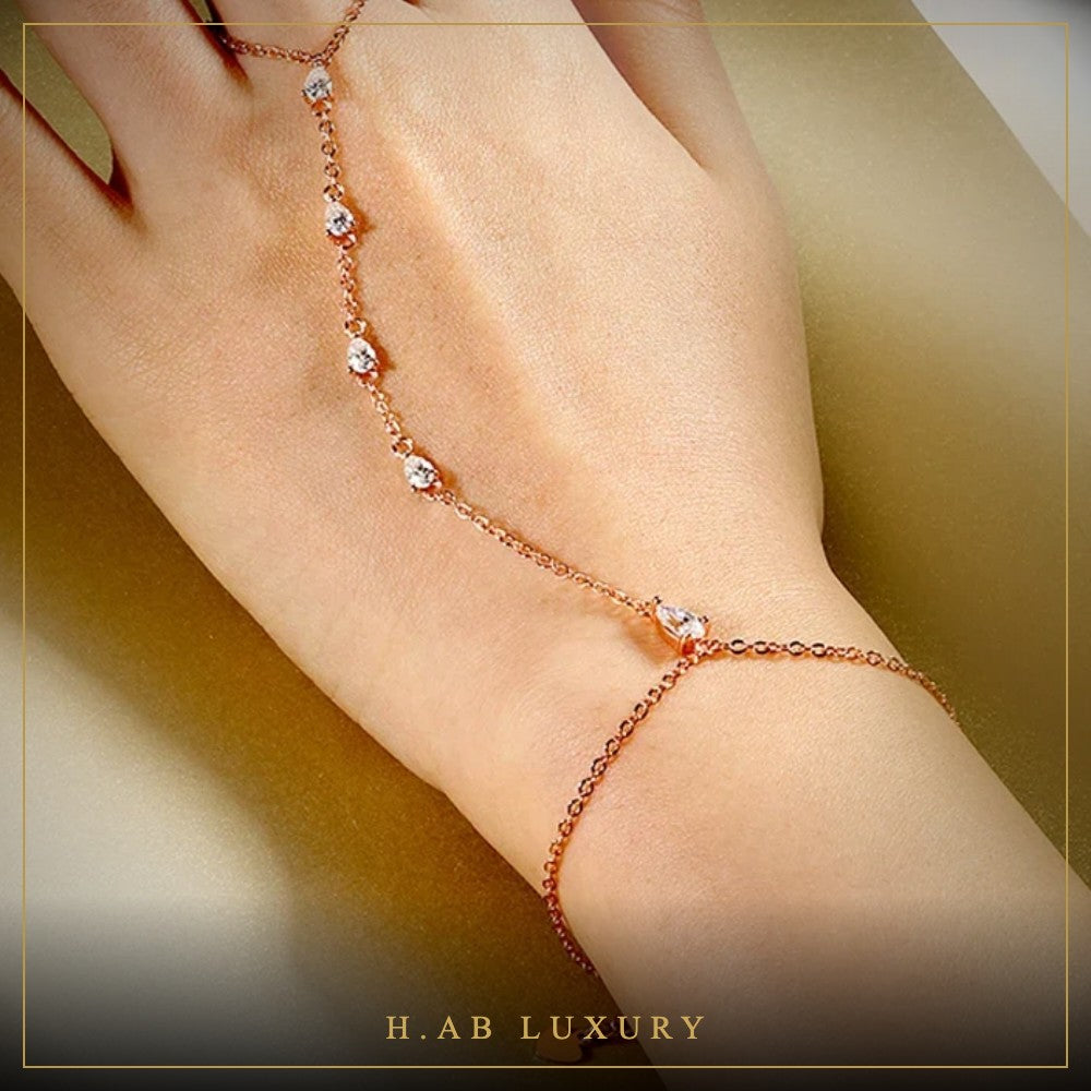 Pear Cut Moissanite Chain Bracelet – 925 Silver