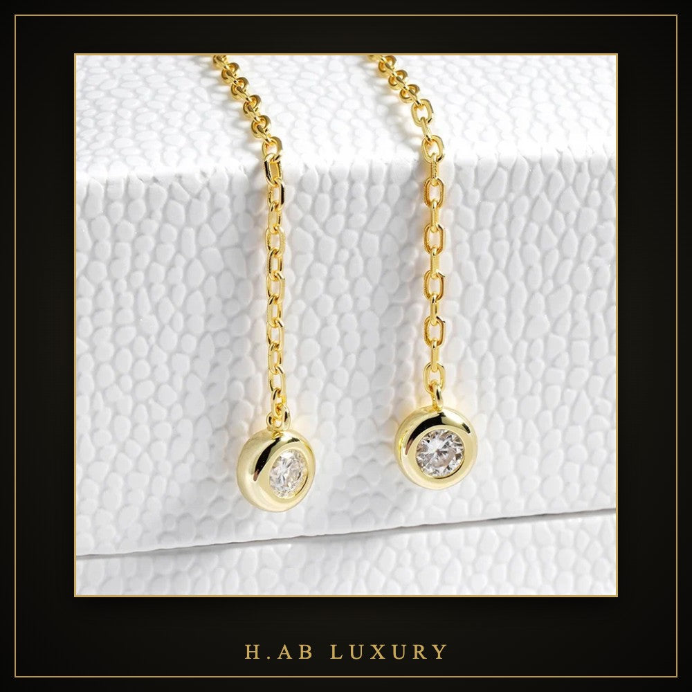 Moissanite Flower Lariat Necklace – 925 Sterling Silver