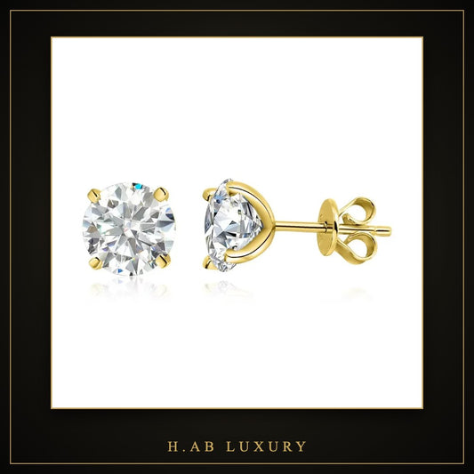 Classic Moissanite Stud Earrings – 925 Sterling Silver
