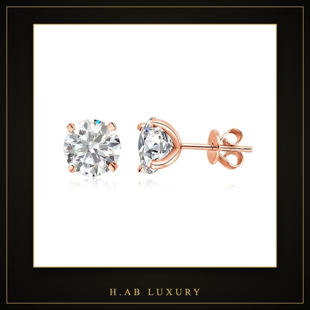 Classic Moissanite Stud Earrings – 925 Sterling Silver