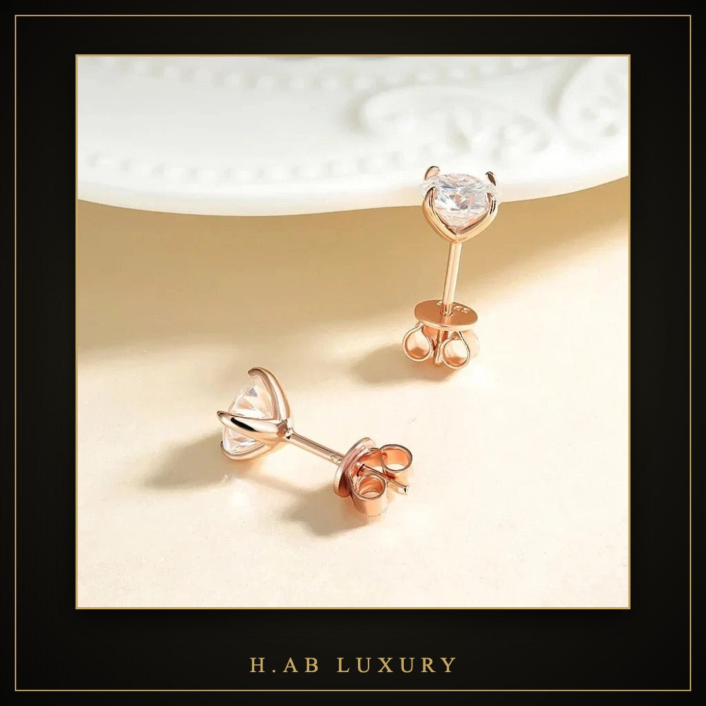 Classic Moissanite Stud Earrings – 925 Sterling Silver