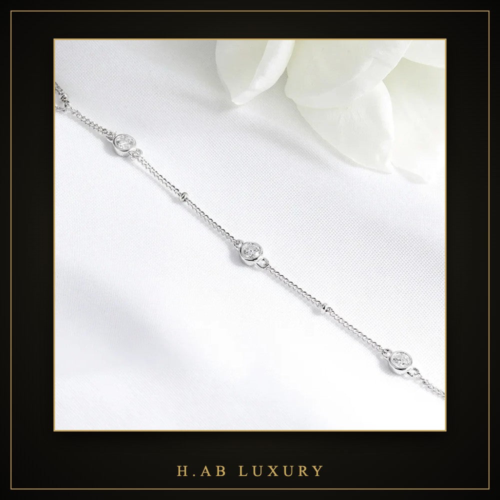 Adjustable Moissanite Bracelet – 925 Sterling Silver