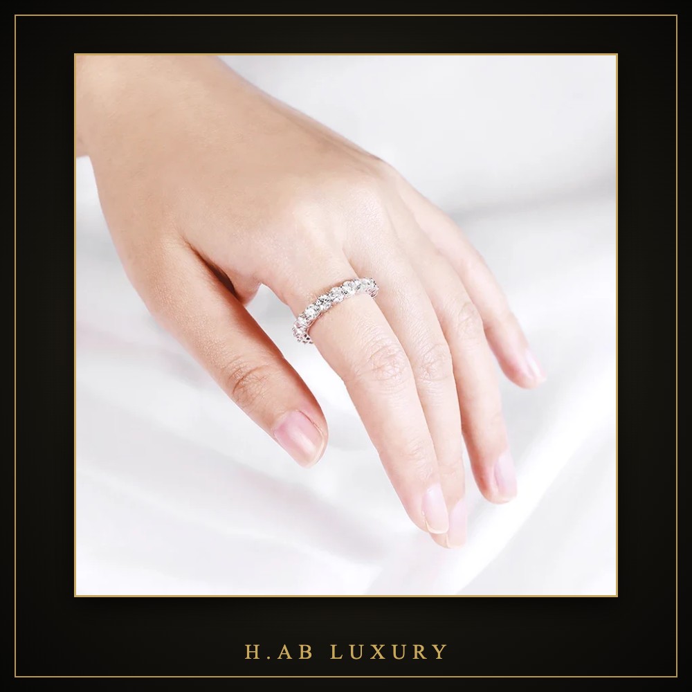 Moissanite Eternity Band – 925 Sterling Silver