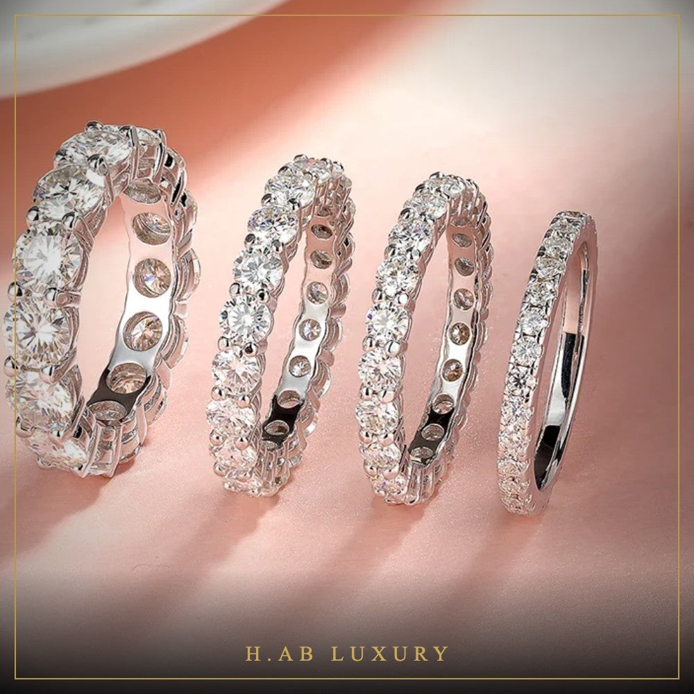 Moissanite Eternity Band – 925 Sterling Silver