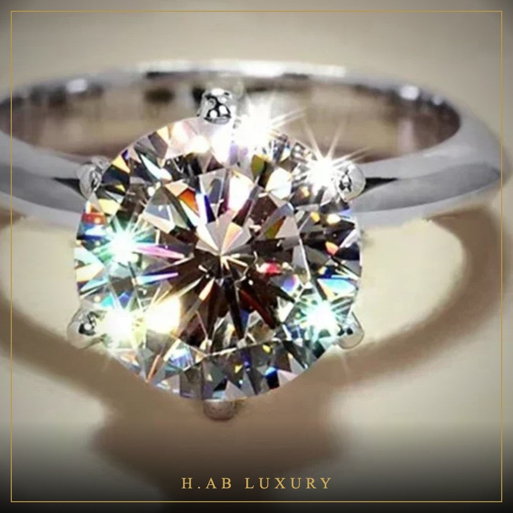 Moissanite Solitaire Ring – 925 Sterling Silver