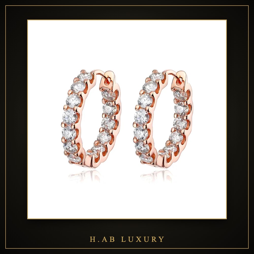Moissanite Hoop Earrings – 925 Sterling Silver
