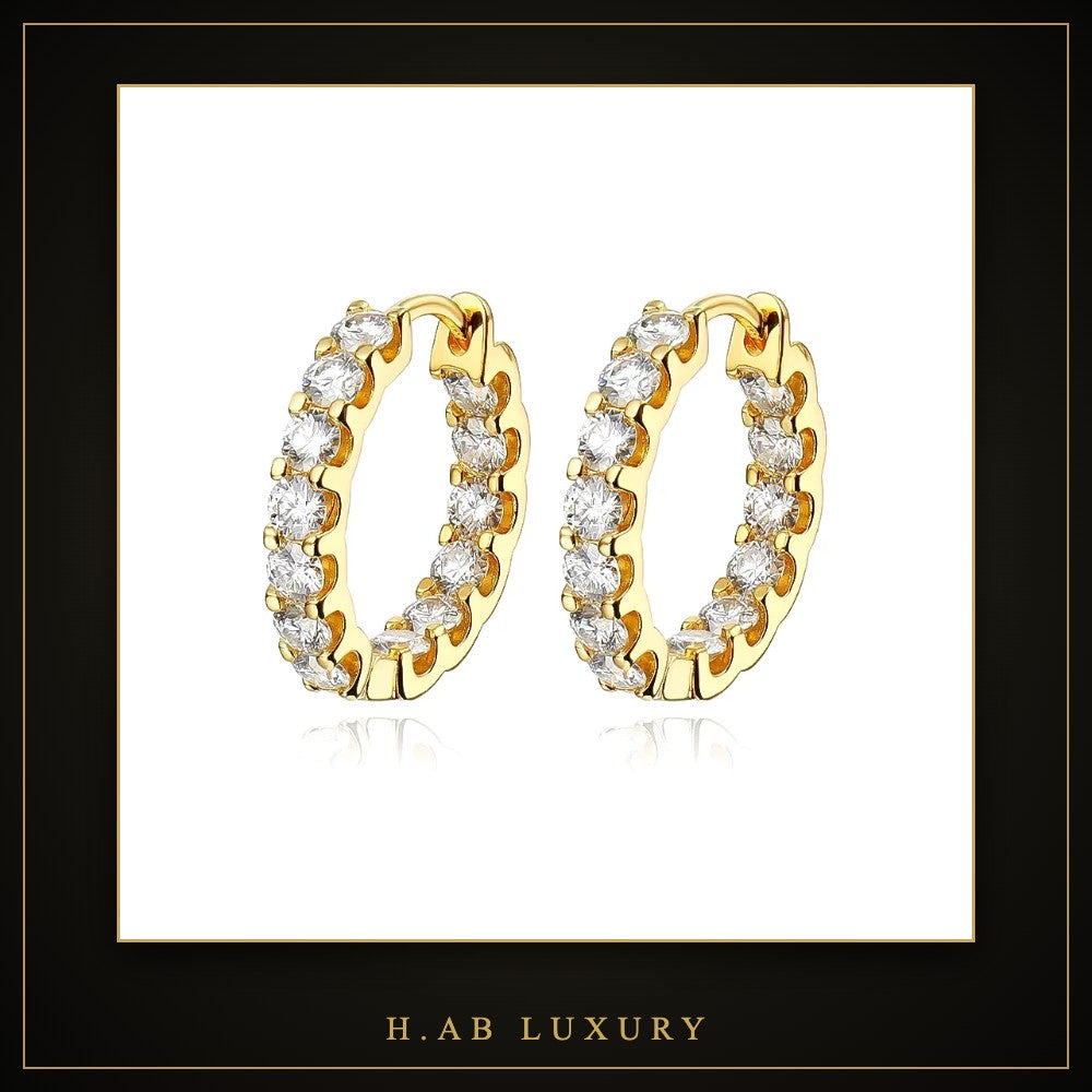 Moissanite Hoop Earrings – 925 Sterling Silver