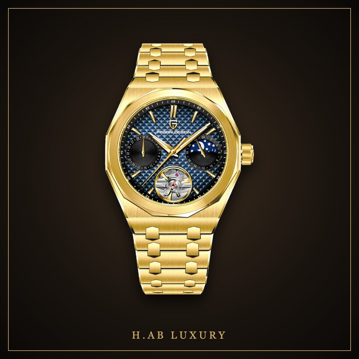 Pagani Design PD-YS036 - Gold Moon Phase Tourbillon