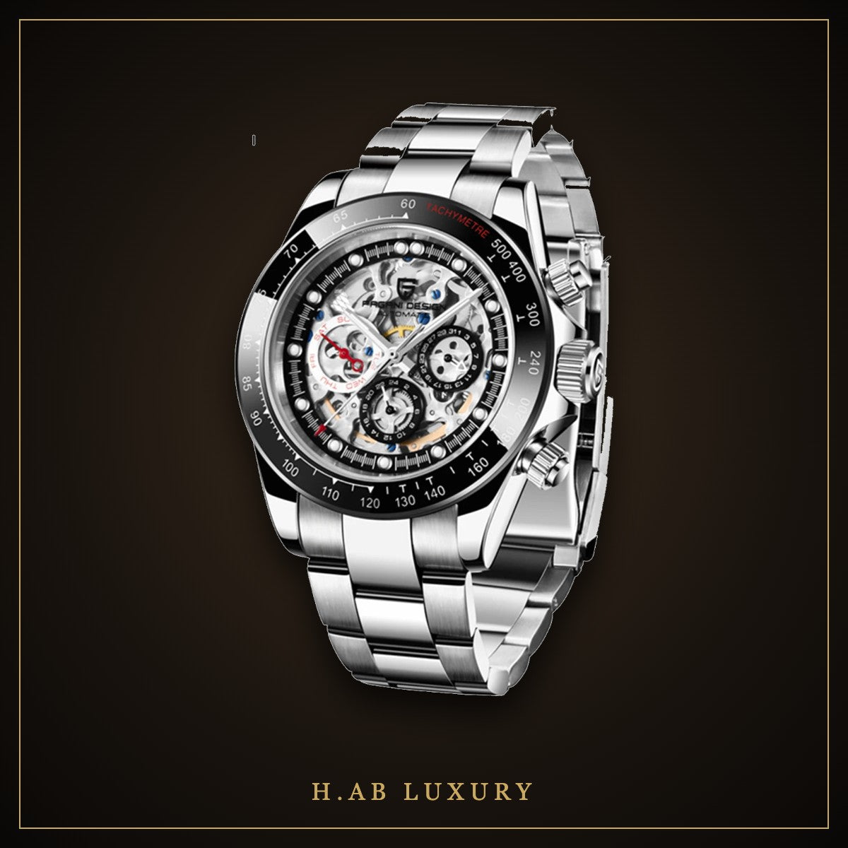 Pagani Design PD-1653 - Rainbow Bezel Chronograph