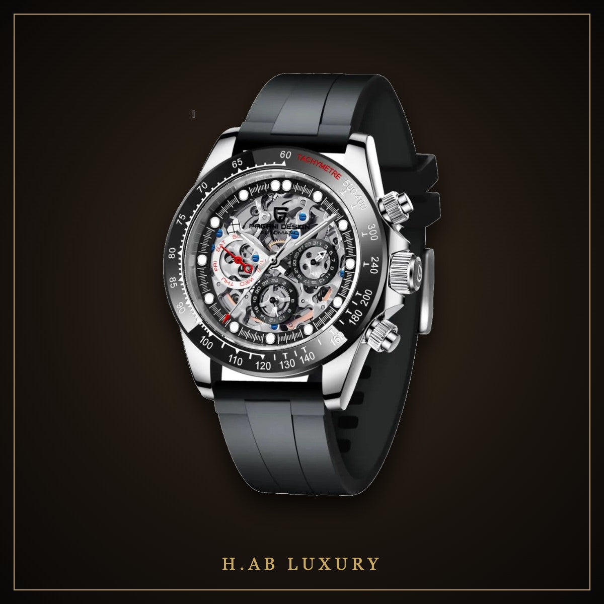 Pagani Design PD-1653 - Rainbow Bezel Chronograph