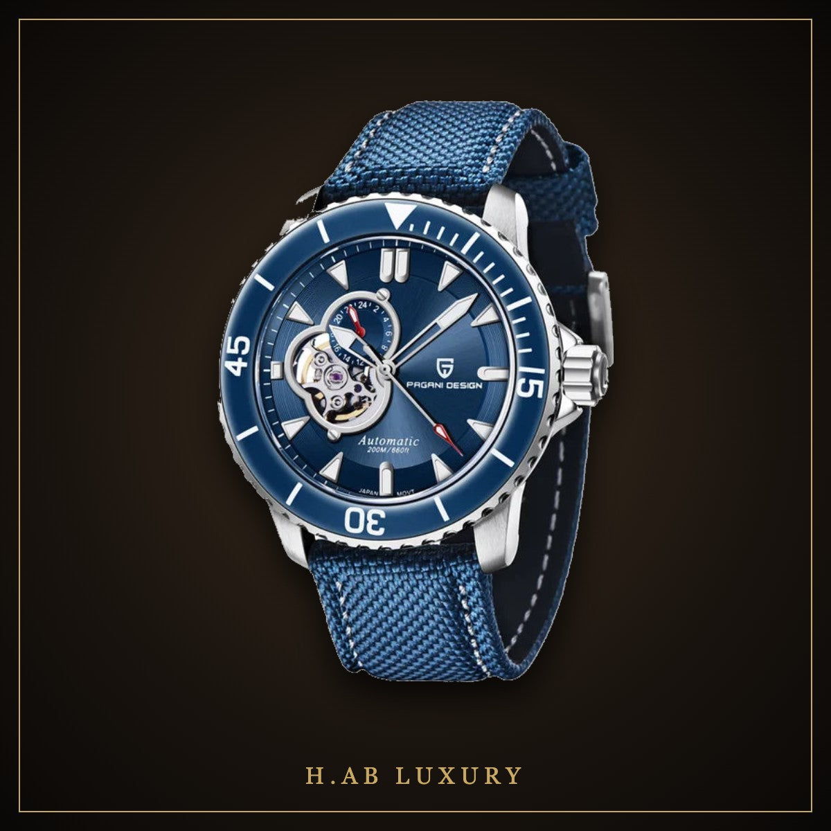 Pagani Design PD-1674 - Blue Diver, Rubber Strap