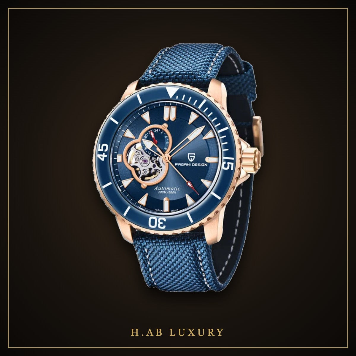 Pagani Design PD-1674 - Blue Diver, Rubber Strap