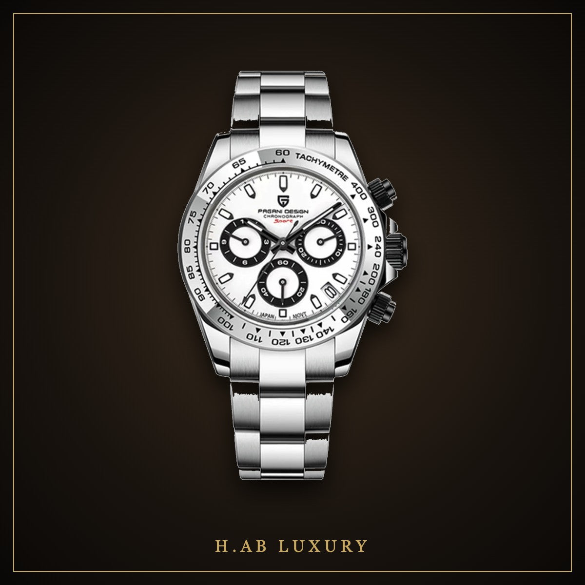 Pagani Design PD-1727 - Panda Chronograph, White Dial