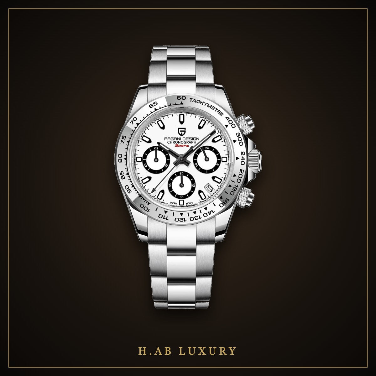 Pagani Design PD-1727 - Panda Chronograph, White Dial