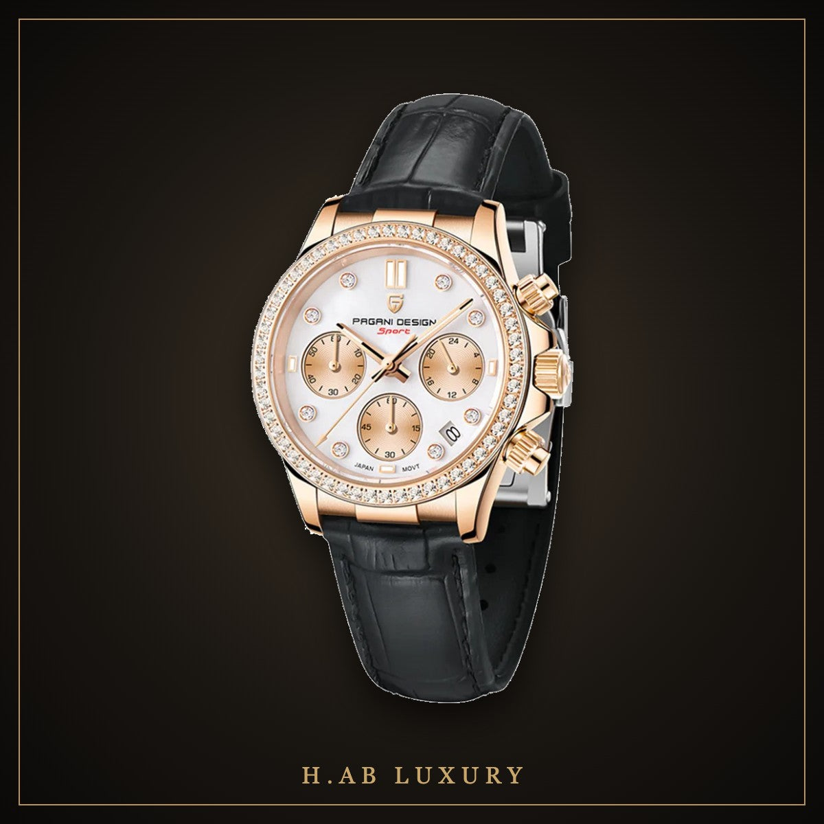 Pagani Design PD-1730 women's crystal chronograph