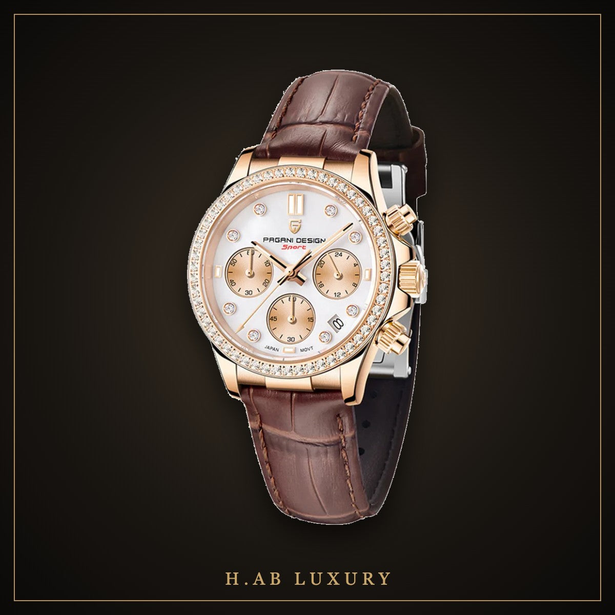 Pagani Design PD-1730 women's crystal chronograph