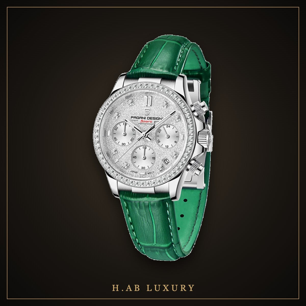 Pagani Design PD-1730 women's crystal chronograph