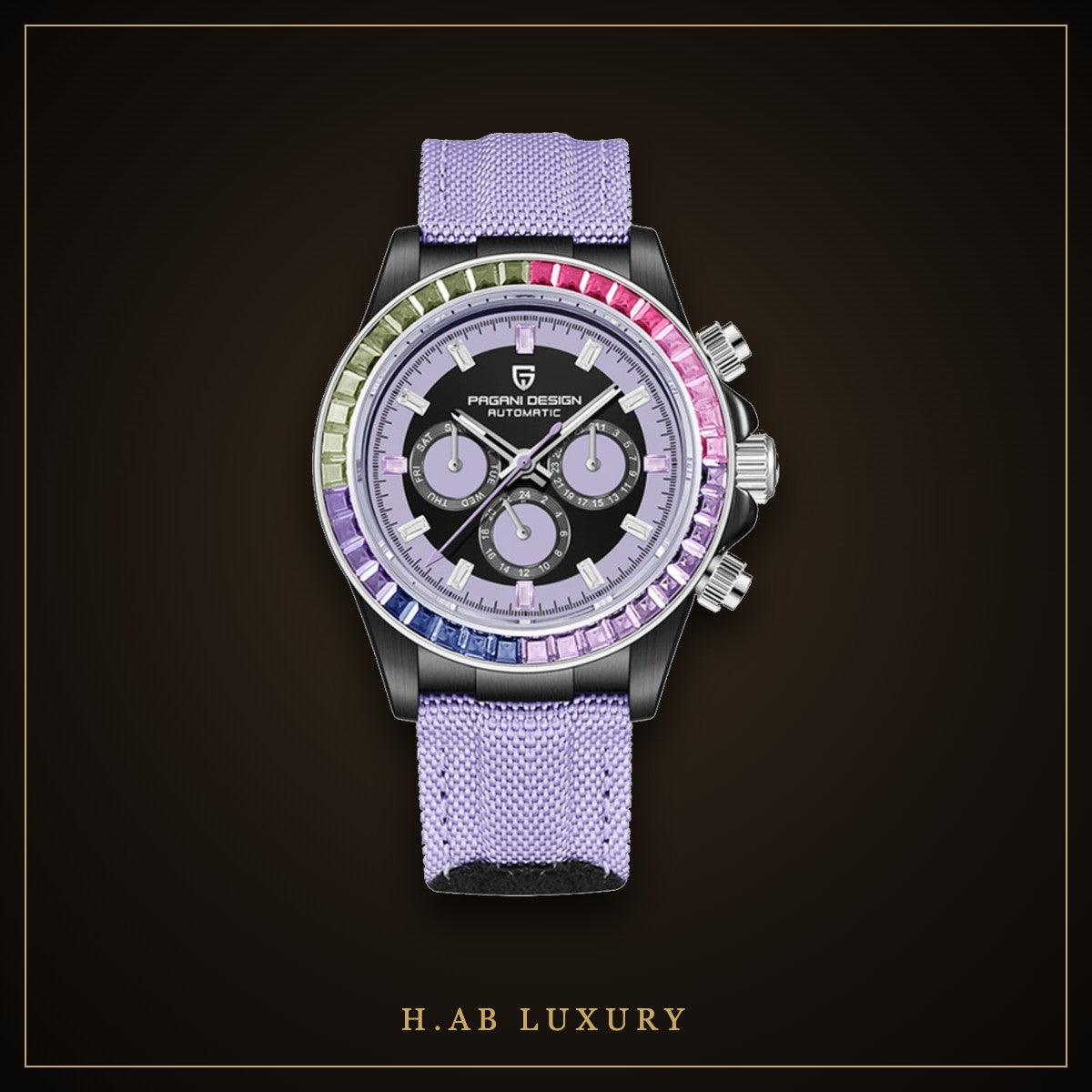 Pagani Design PD-1732 - Gem-Set Rainbow Chronograph