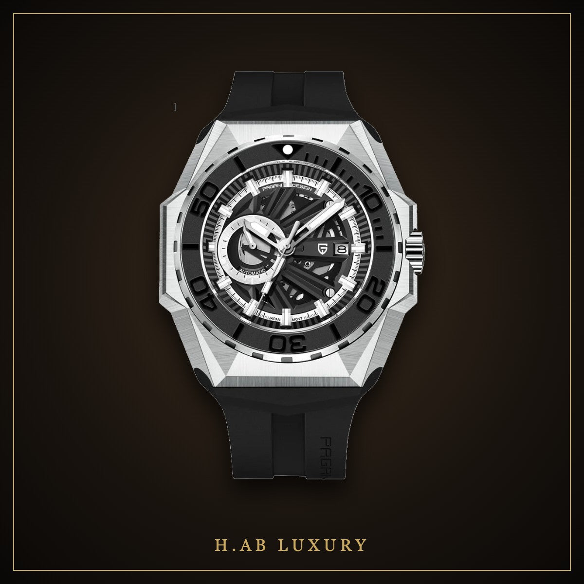 Pagani Design PD-YS007 - Rose Gold Skeleton Automatic