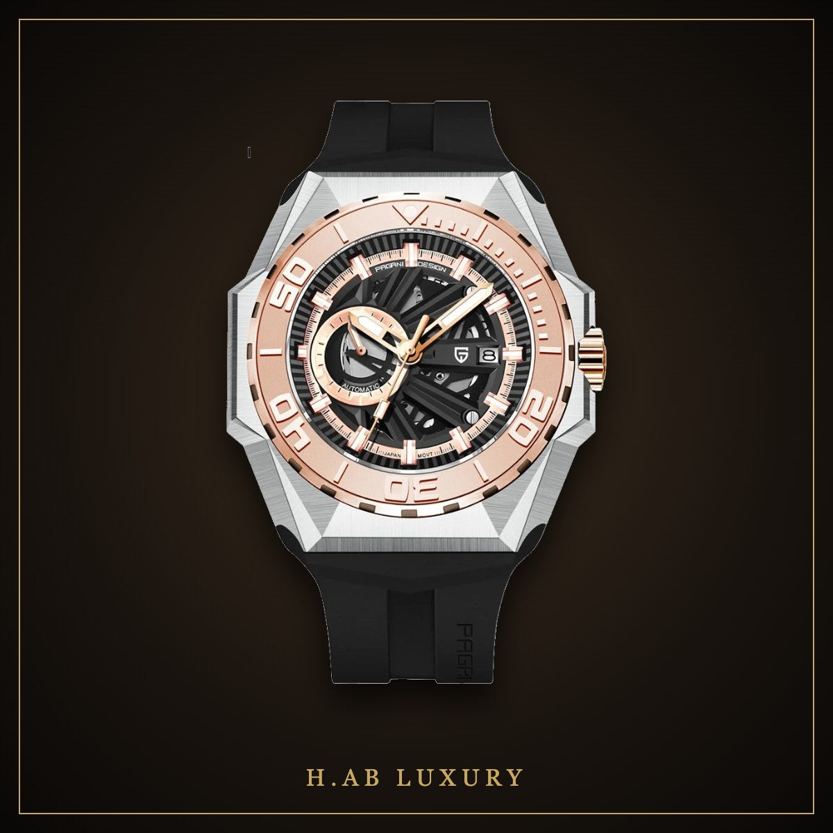 Pagani Design PD-YS007 - Rose Gold Skeleton Automatic