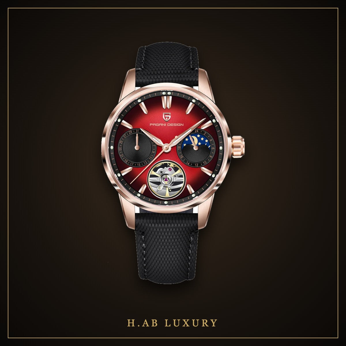 Pagani Design PD-YS021 - Moon Phase Tourbillon, Red Dial
