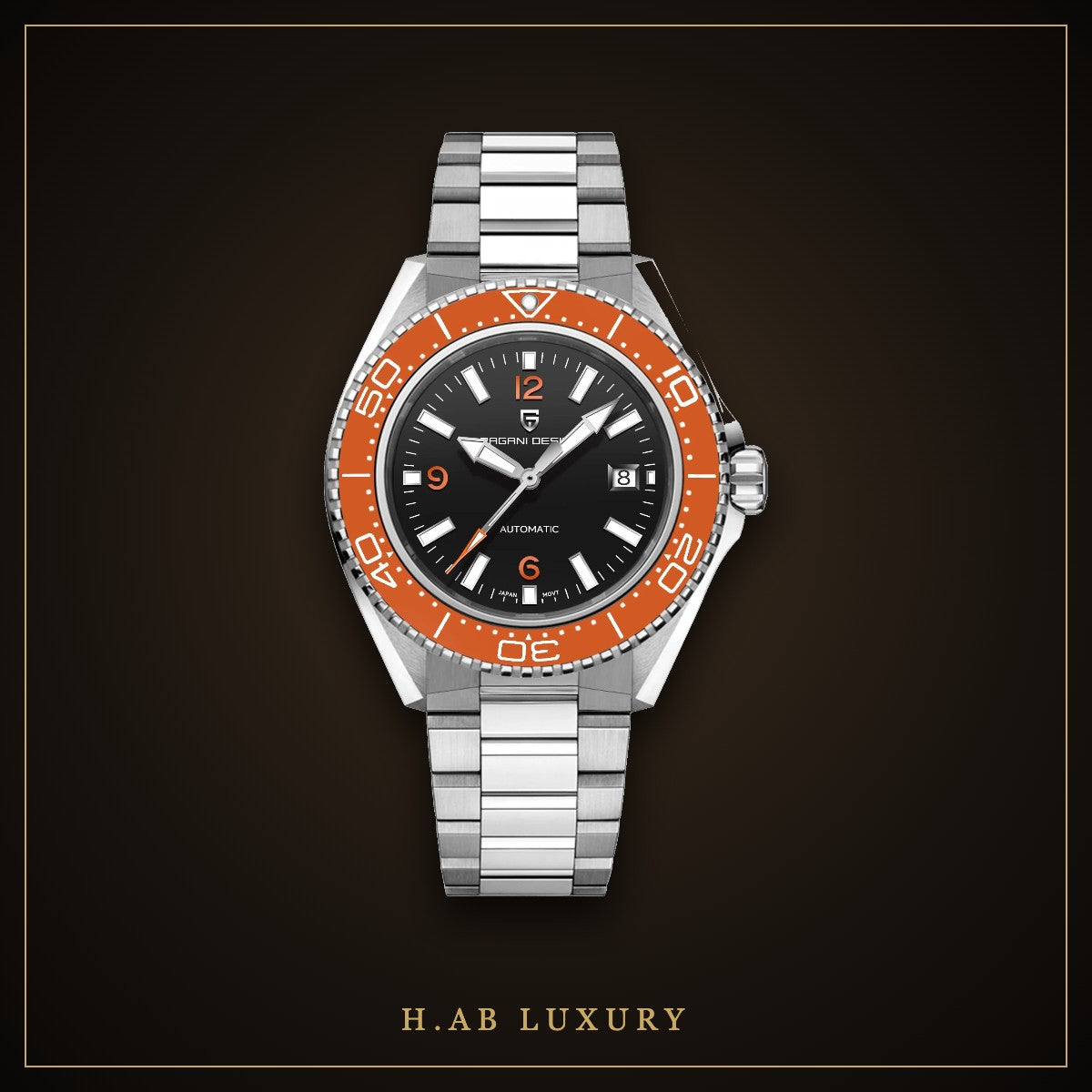 Pagani Design PD-YS034 - Diver, Orange Bezel